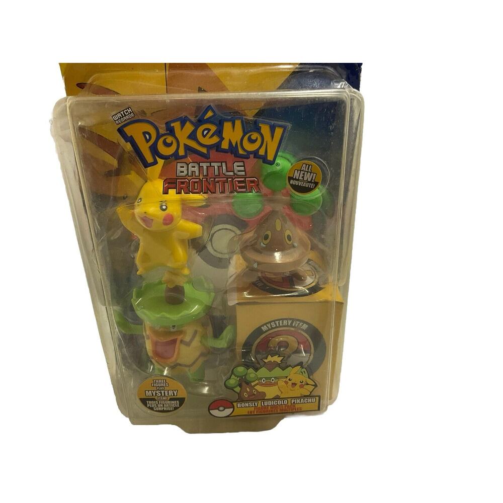 2007 Pokemon Battle Frontier Bonsly Ludicolo Pikachu 3 Figure Set New Jakks - Picture 2 of 7